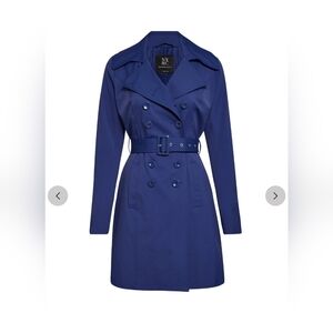 UNUSED New York & Company Dark Navy Blue Trench Coat Size XXL 2XL